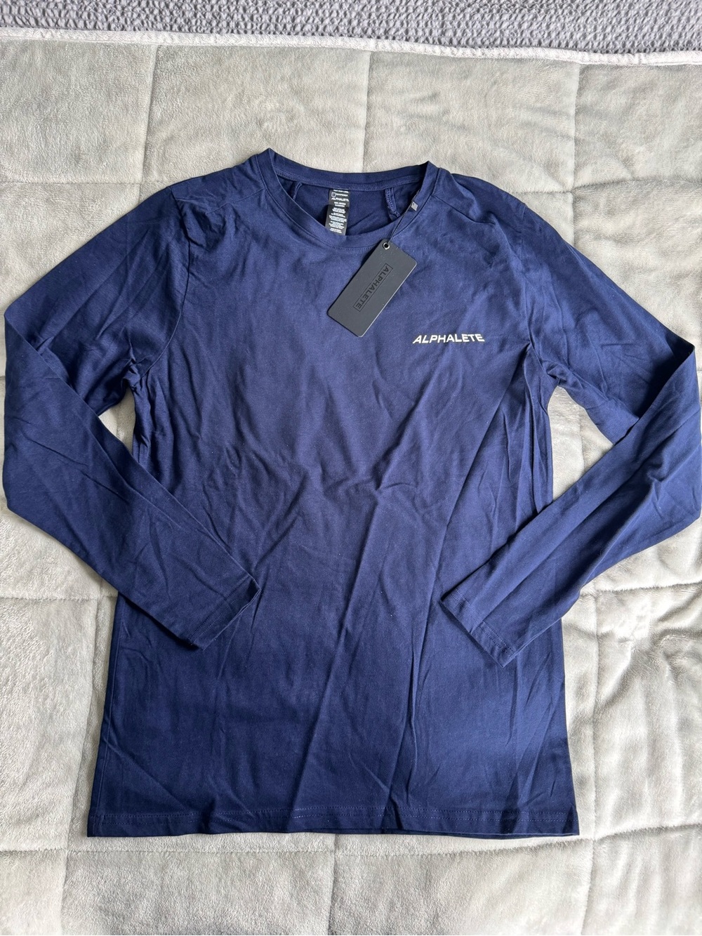 Alphalete Men's Long Sleeve Crew Tee — Navy Blue